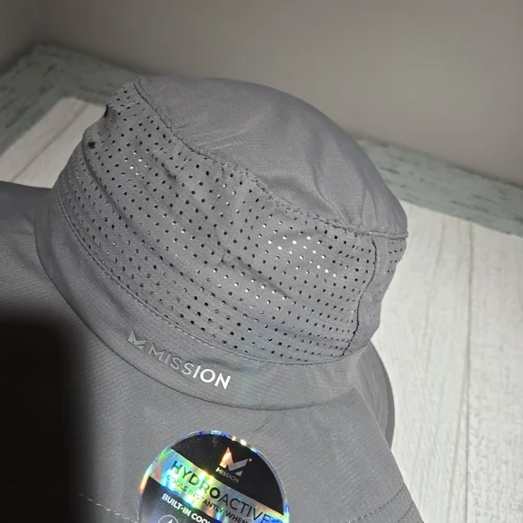 Mission Hydroactive Cooling UPF 50 OS Charcoal Gray Brim Bucket Hat 109979 - Picture 4 of 10